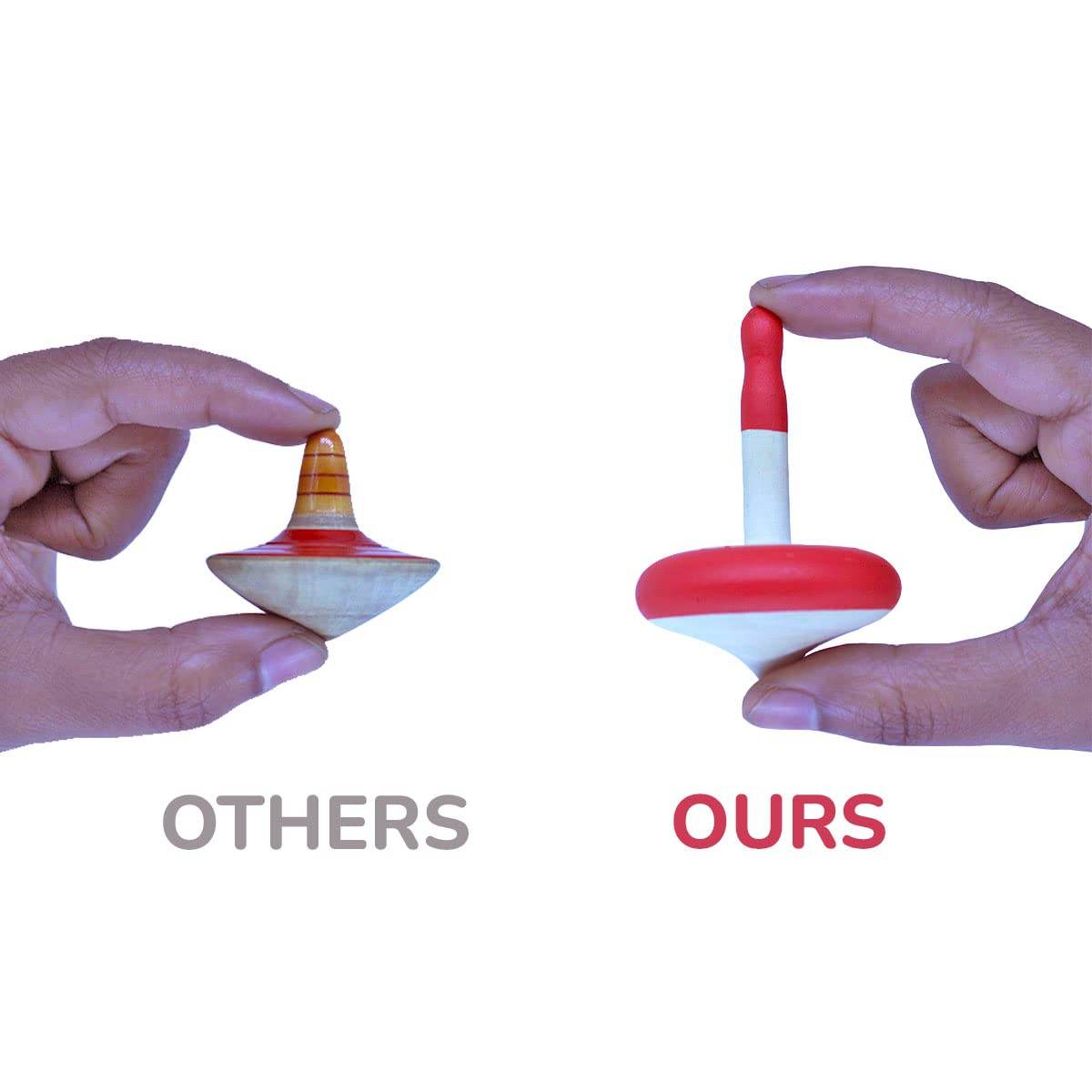 Wooden Spinning Top Toy for Kids & Children - BulkBy