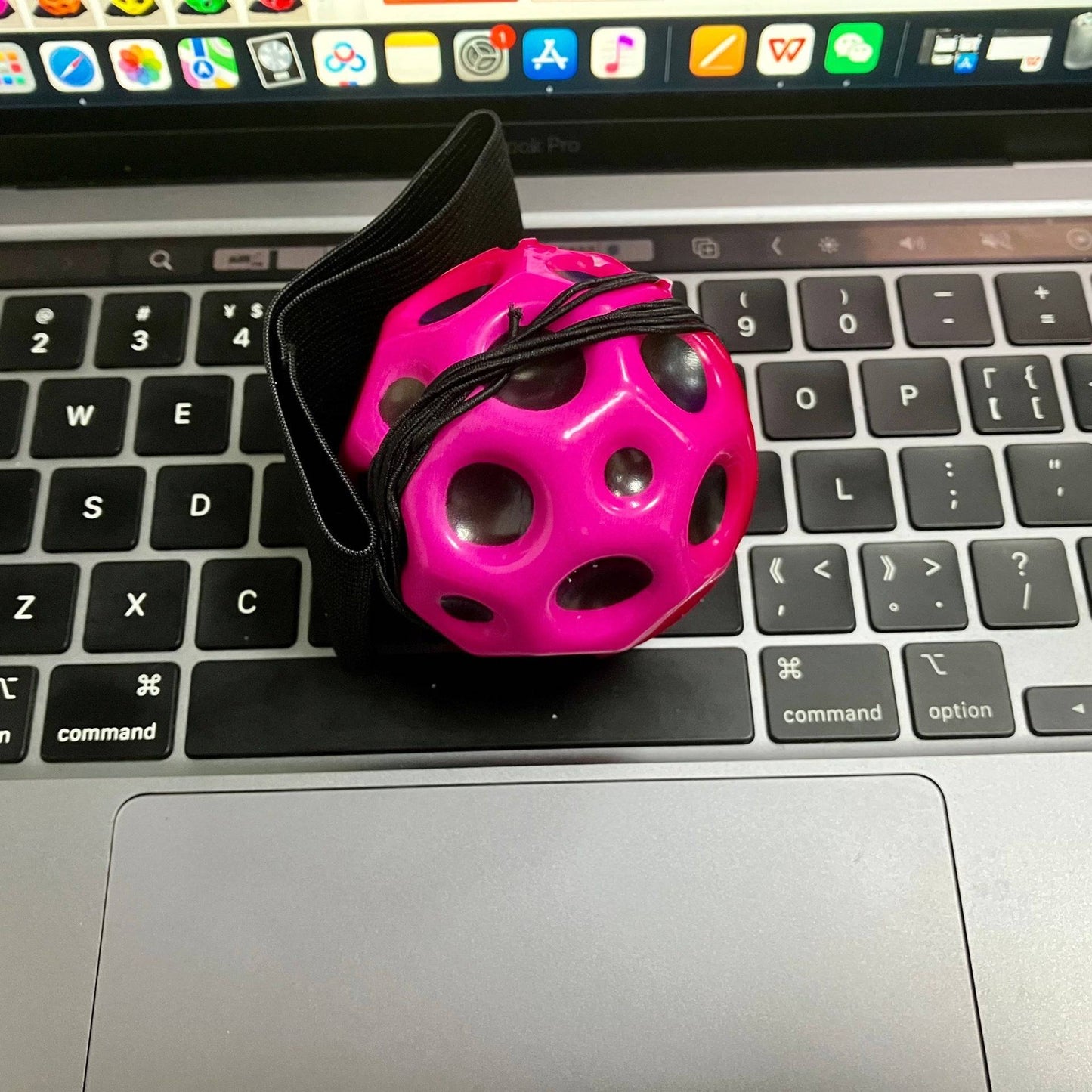 70mm Solid Wrist Elastic Holed Balls Decompression Toy - BulkBy