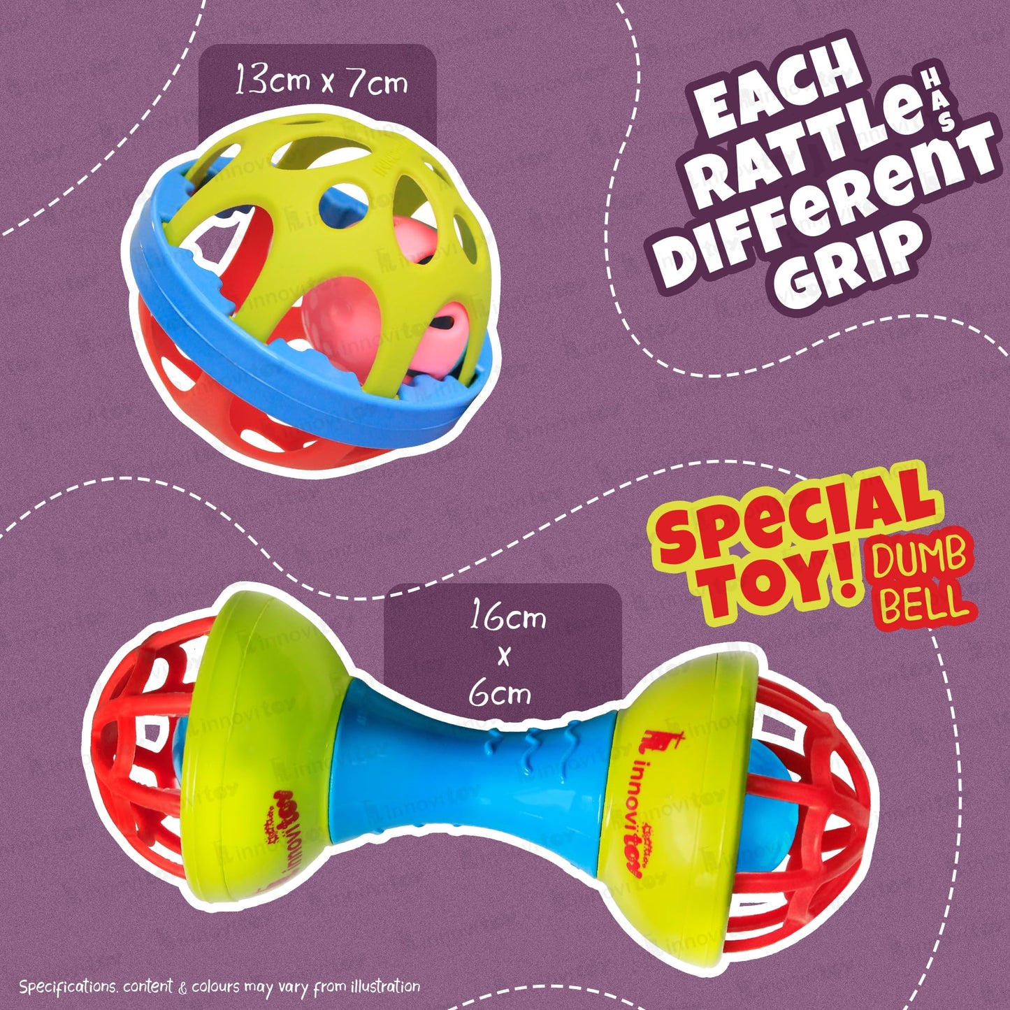 6 Pcs Rattle Set Toys with Teether for New Born, Babies and Infants Safe Non Toxic Premium Quality Baby Shower Gift Set