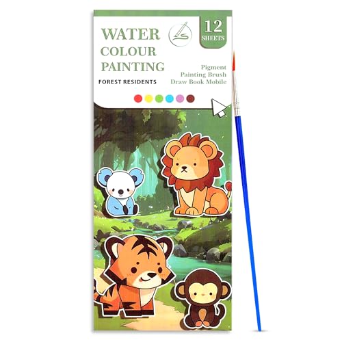 Water Color Painting Book Notepad for Kids with Painting Brush