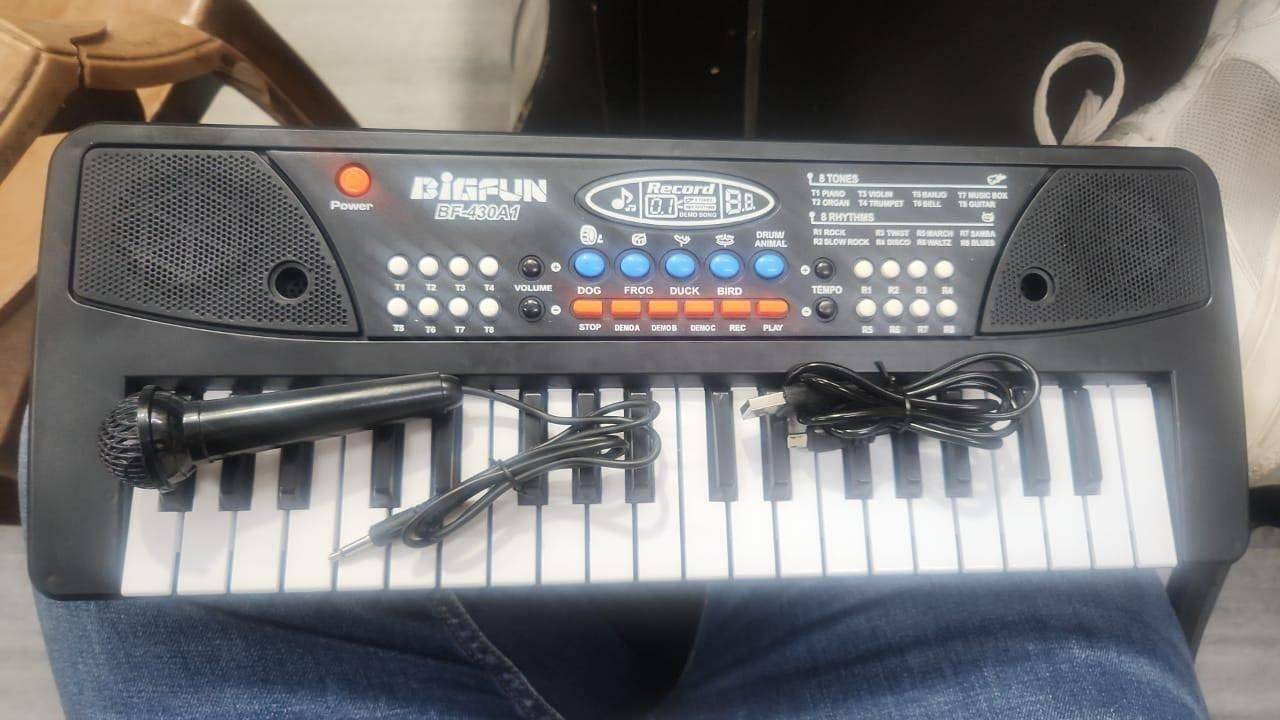 37 Keys Piano Keyboard Toy with Microphone, USB Power Cable & Sound Recording Function Analog Portable Keyboard - BulkBy