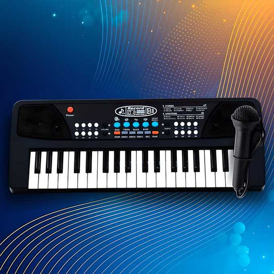 37 Keys Piano Keyboard Toy with Microphone, USB Power Cable & Sound Recording Function Analog Portable Keyboard - BulkBy
