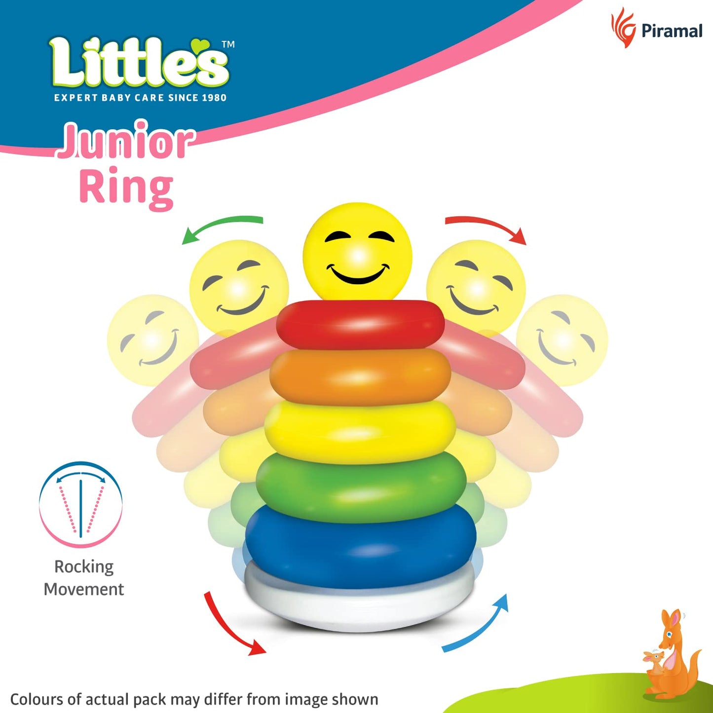 6 Multi-Color Ring Blocks Stacking Educational Activity Toys for Babies, Toddlers & Kids