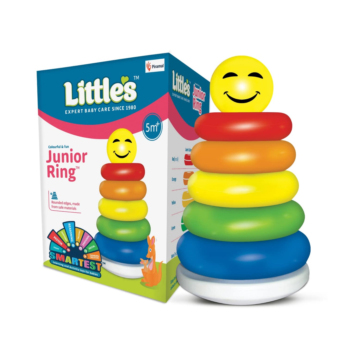 6 Multi-Color Ring Blocks Stacking Educational Activity Toys for Babies, Toddlers & Kids