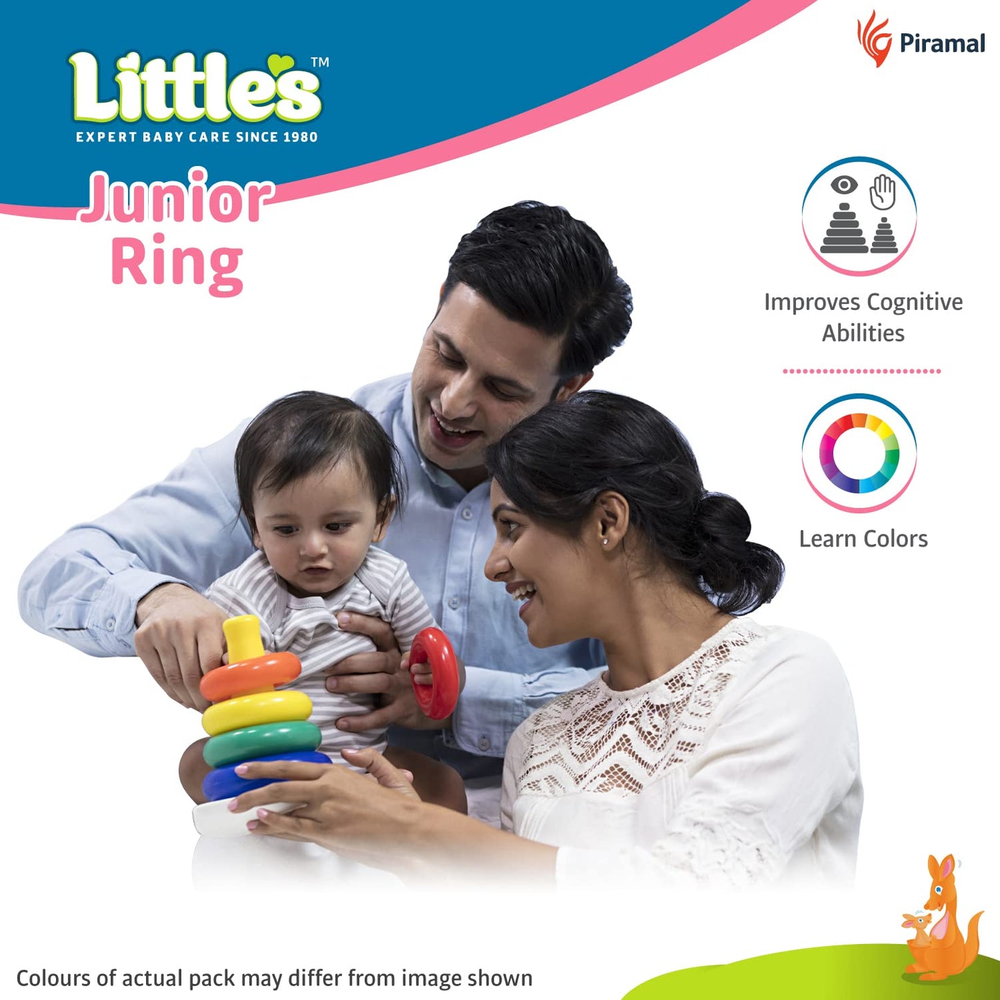 6 Multi-Color Ring Blocks Stacking Educational Activity Toys for Babies, Toddlers & Kids