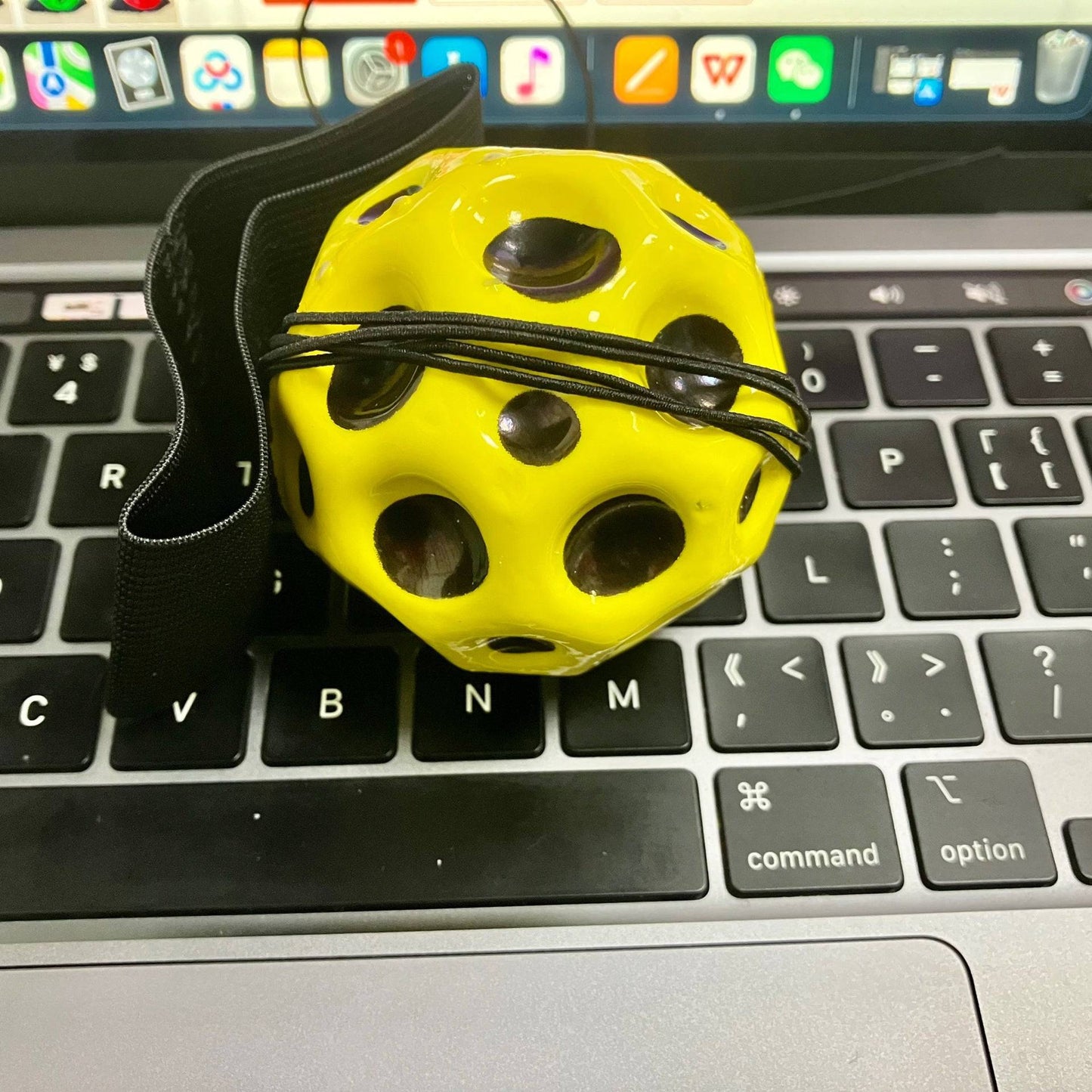 70mm Solid Wrist Elastic Holed Balls Decompression Toy - BulkBy