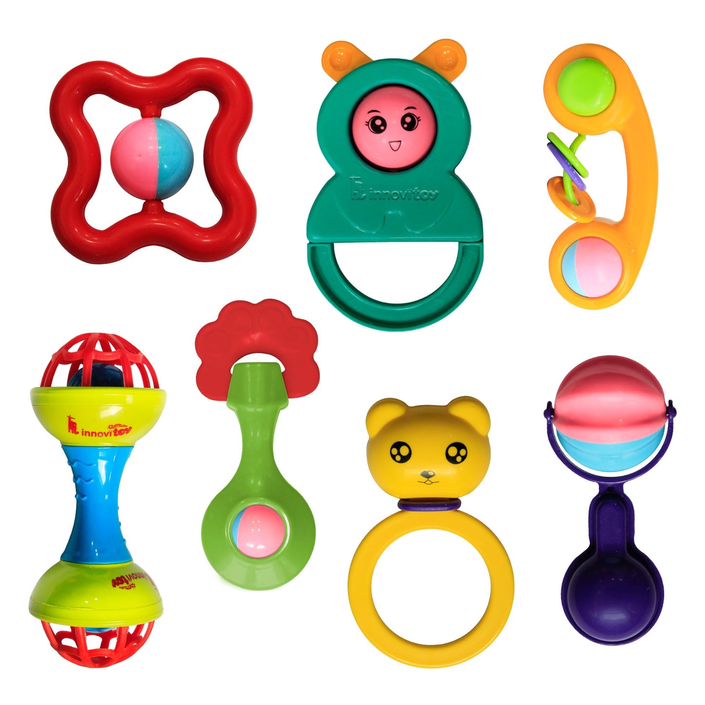 6 Pcs Rattle Set Toys with Teether for New Born, Babies and Infants Safe Non Toxic Premium Quality Baby Shower Gift Set