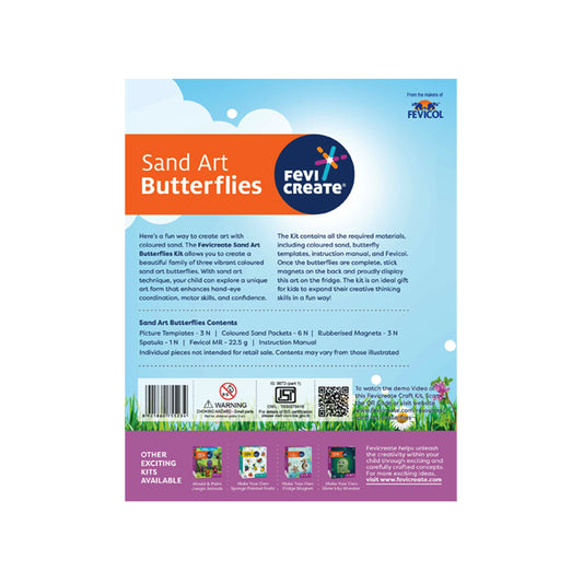 Fevicreate Sand Art Butterflies Craft DIY Kit Kids Boys Girls 4+ Years
