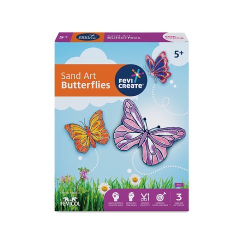 Fevicreate Sand Art Butterflies Craft DIY Kit Kids Boys Girls 4+ Years