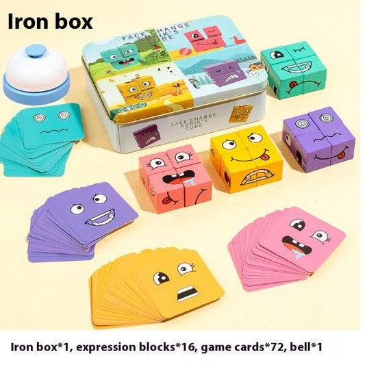 Children's Face Changing Rubik's Cube Building Block Puzzle Toy - BulkBy