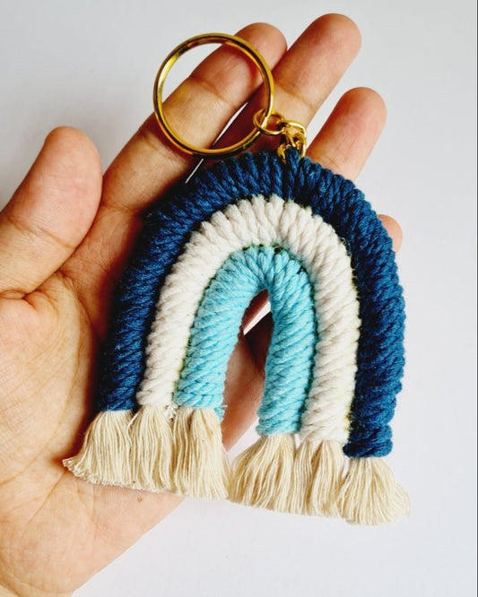 Blue DIY Macrame Keychain Kit