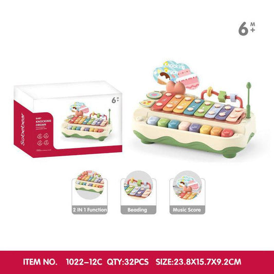 Educational Eight-tone Toy Piano Baby Two-in-one Xylophone Musical Instrument 8-month-old Infant Children's Toys - BulkBy