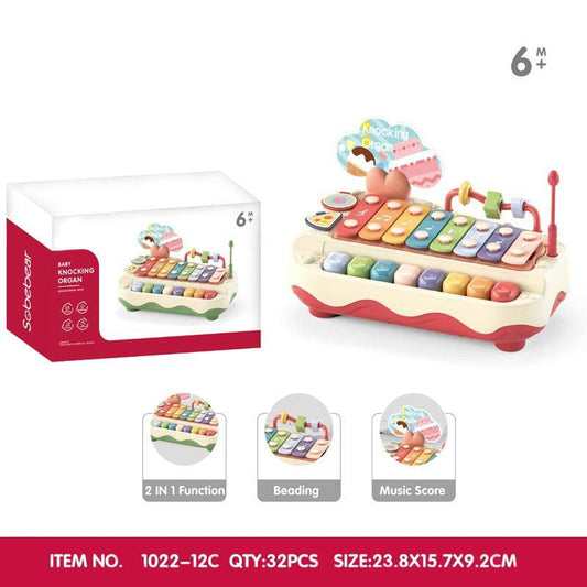 Educational Eight-tone Toy Piano Baby Two-in-one Xylophone Musical Instrument 8-month-old Infant Children's Toys - BulkBy