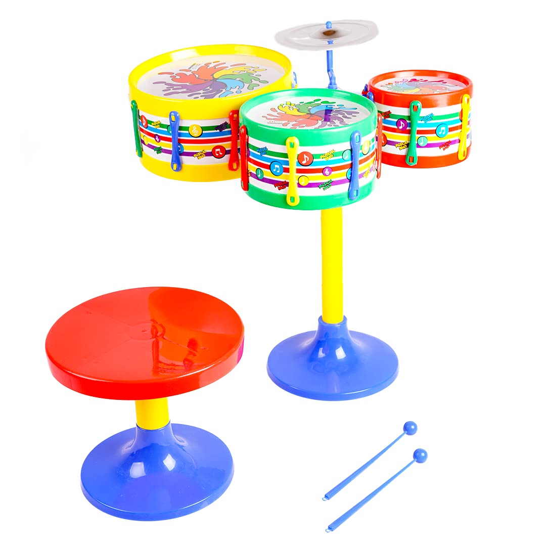 Jazz Drum Set Kit with 3 Drums & Sticks for Kids