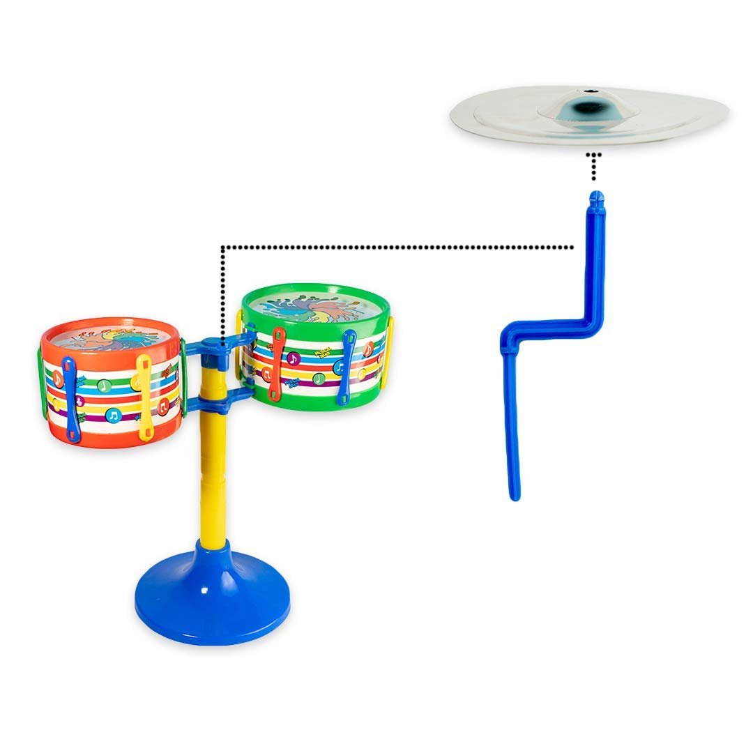 Jazz Drum Set Kit with 3 Drums & Sticks for Kids