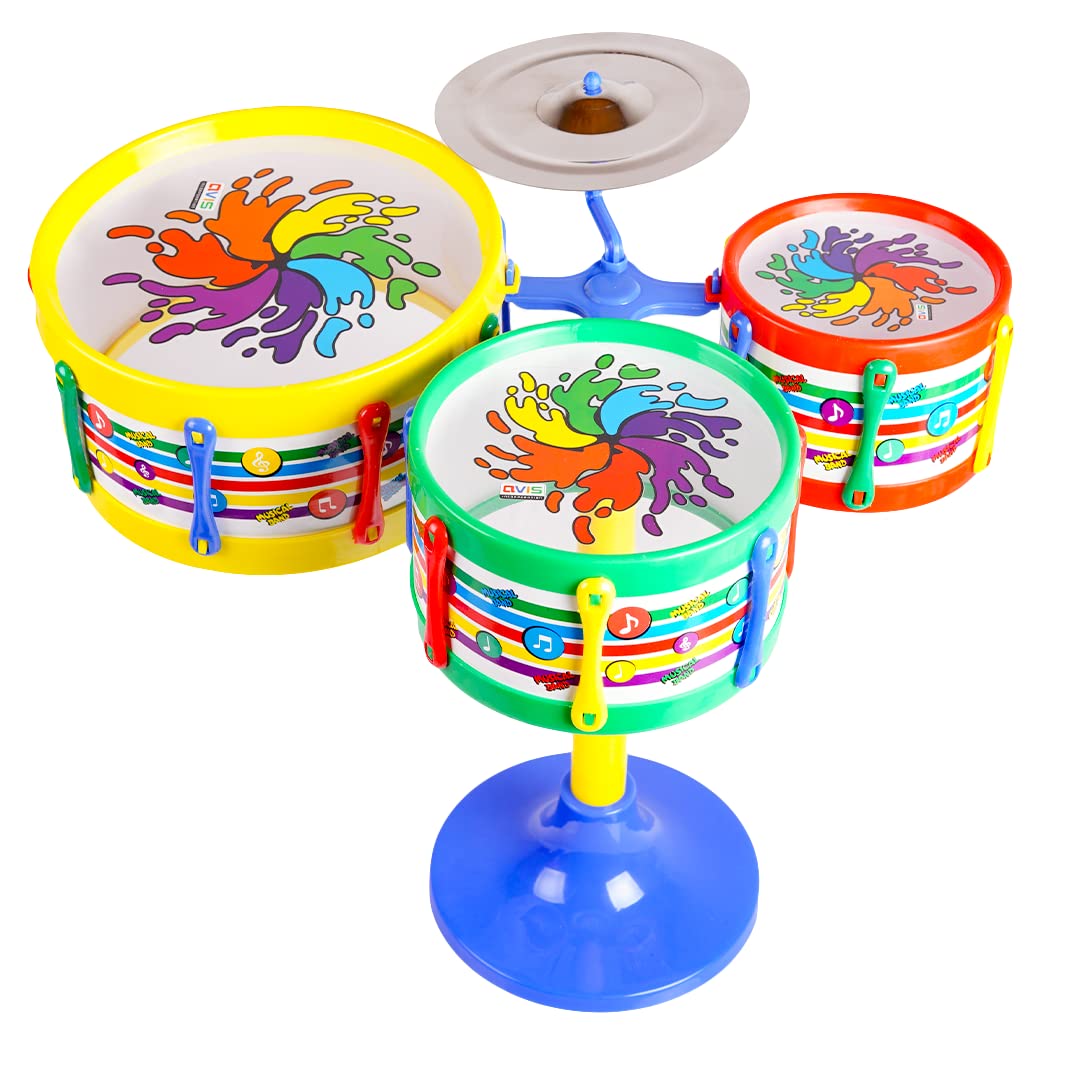 Jazz Drum Set Kit with 3 Drums & Sticks for Kids