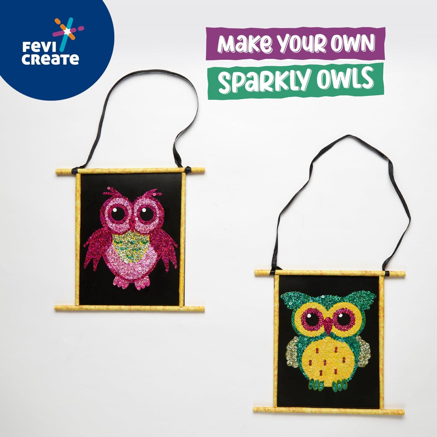 Sequin Art Craft Kit Owl Fridge Magnets By Fevicol Fevicreate