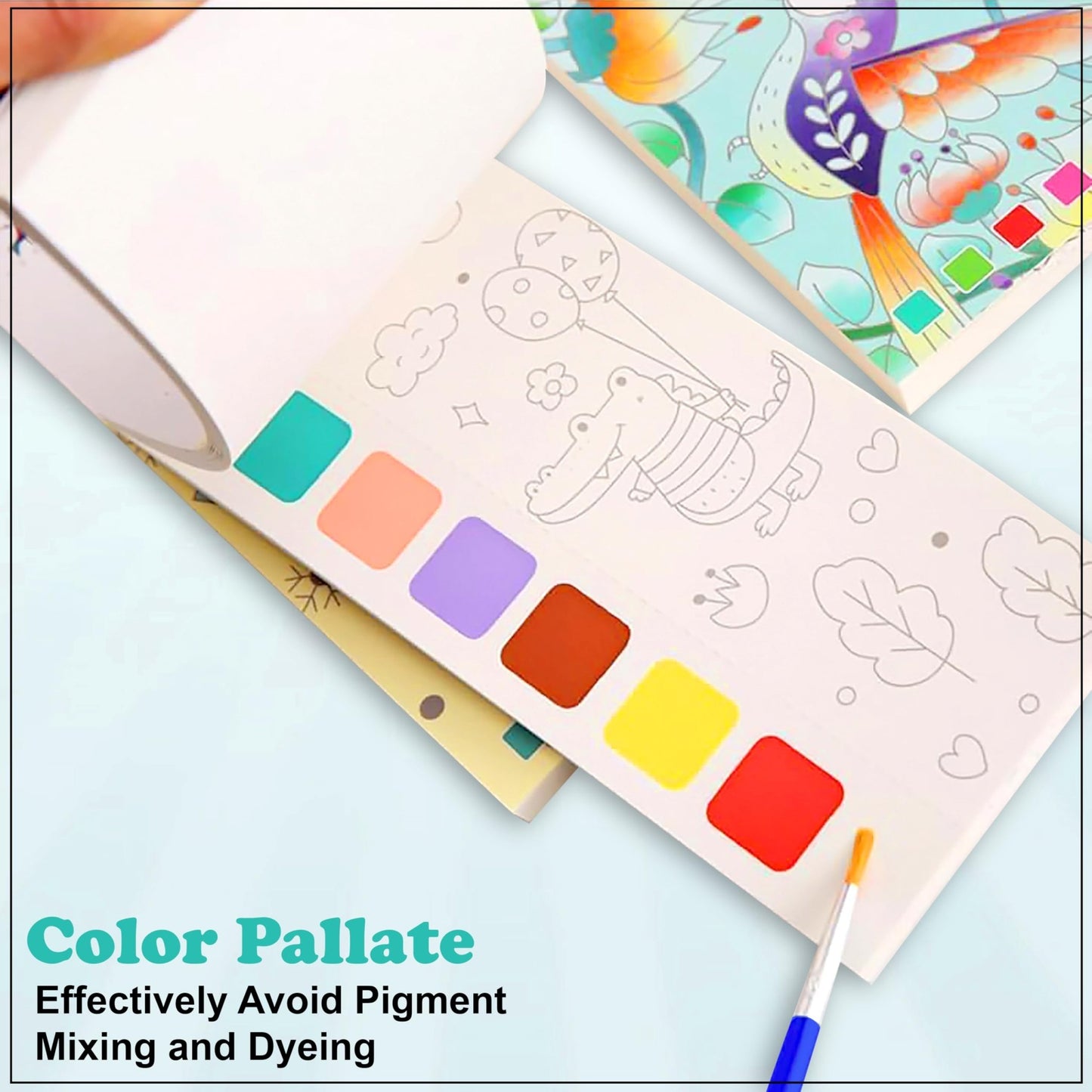 Water Color Painting Book Notepad for Kids with Painting Brush