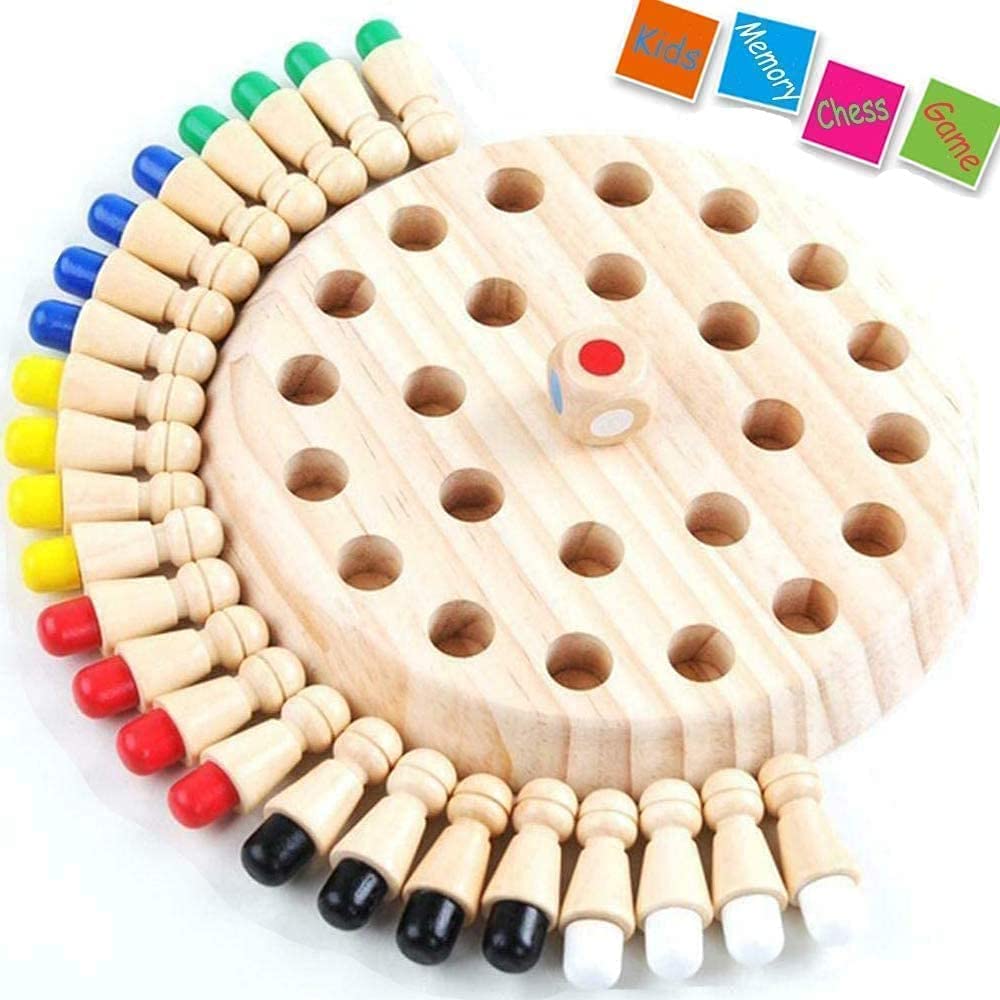 Wooden Memory Match Stick Chess Board Game for Kids