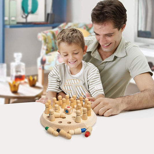 Wooden Memory Match Stick Chess Board Game for Kids
